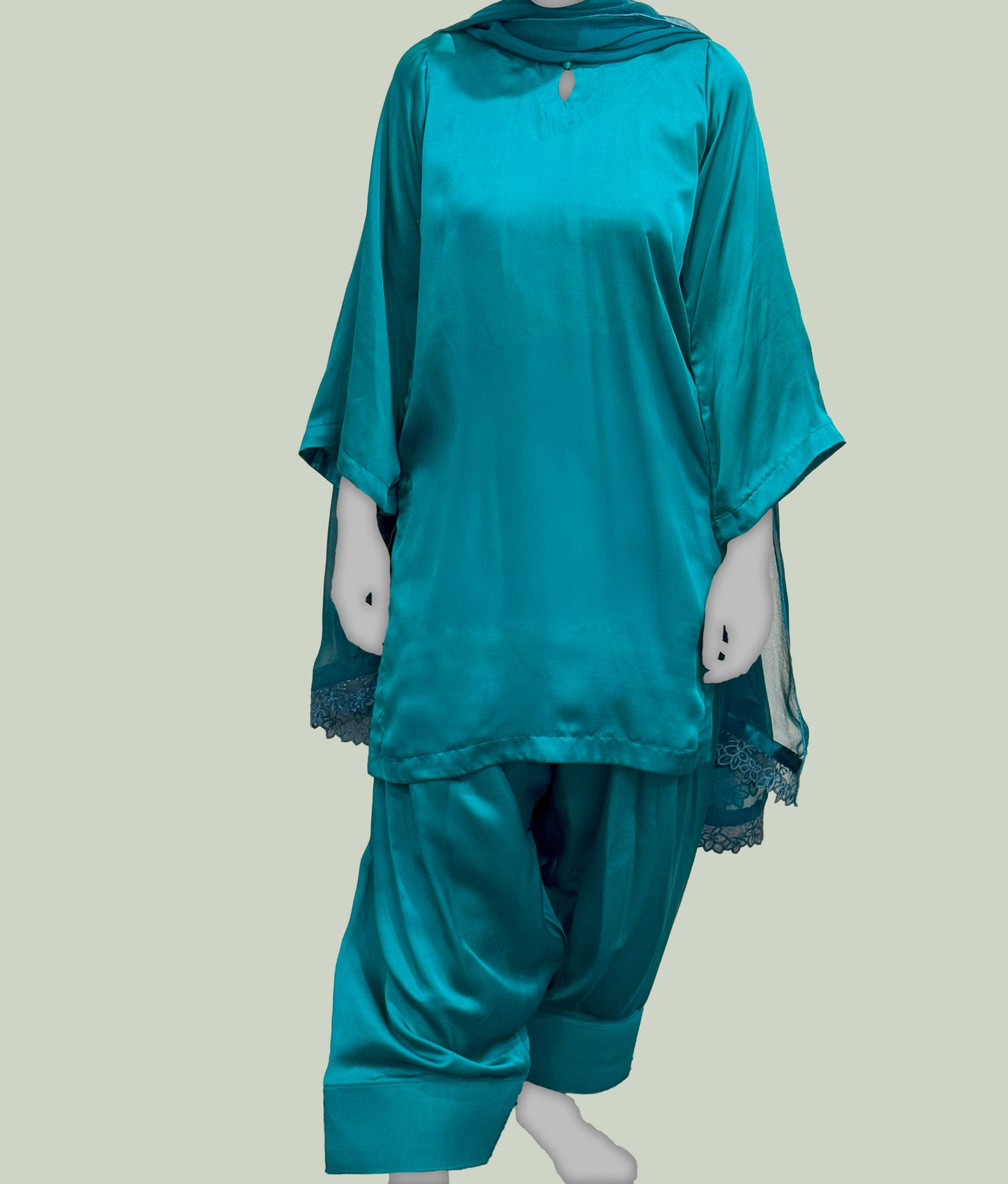 2 Piece Shamoz Silk Shirt + Farshi Shalwar