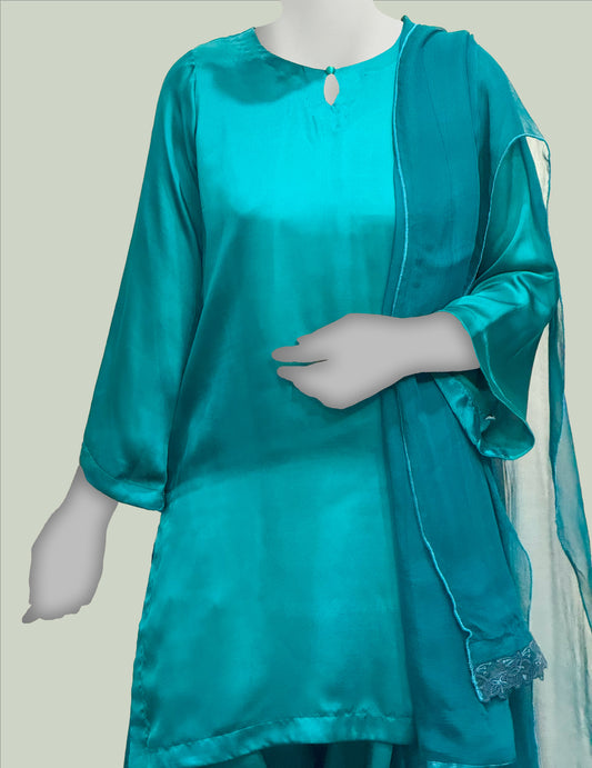2 Piece Shamoz Silk Shirt + Farshi Shalwar